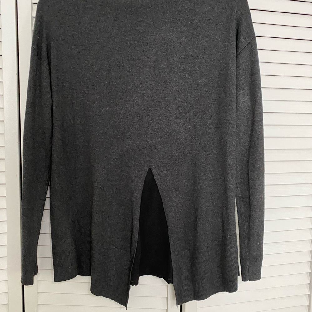 Gray Split Back Opening Pullover - image 2
